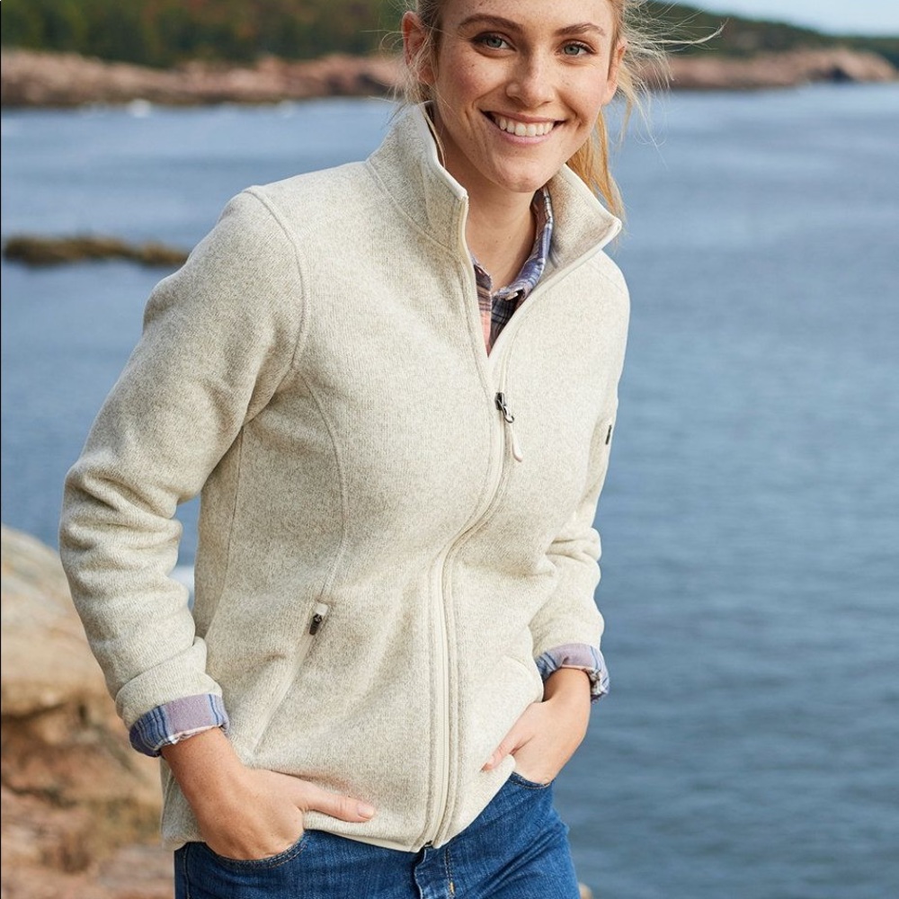 Multi Blend Off White Cream L.L. Bean Fleece Sm